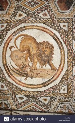 The Lion Hunt –  A Mosaic Marvel Depicting Ancient Courage and Unbridled Ferocity!