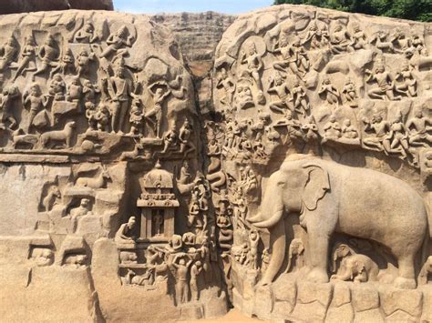 The Descent of Ganga a Monumental Sculpture in Relief Embodying Mythological Power and Artistic Virtuosity!