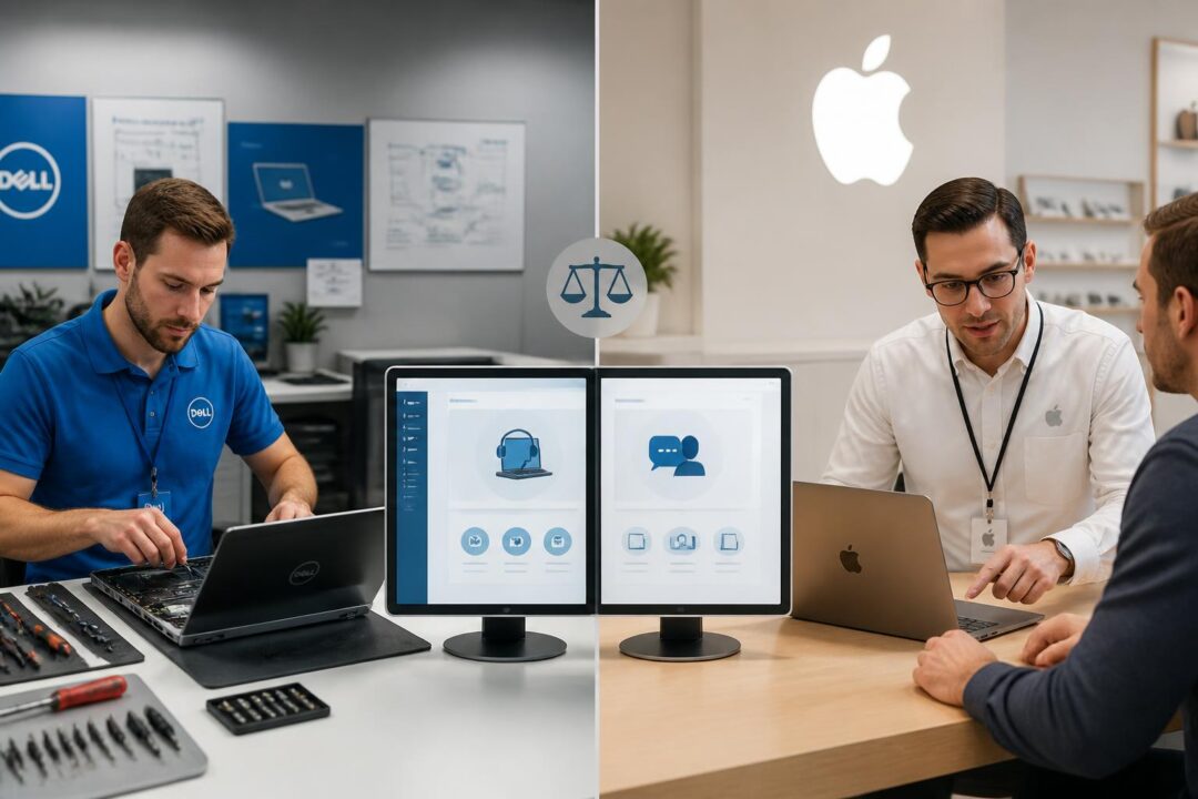 découvrez les principales différences entre l'assistance dépannage informatique personnalisée de dell et apple pour choisir celle qui correspond le mieux à vos besoins.